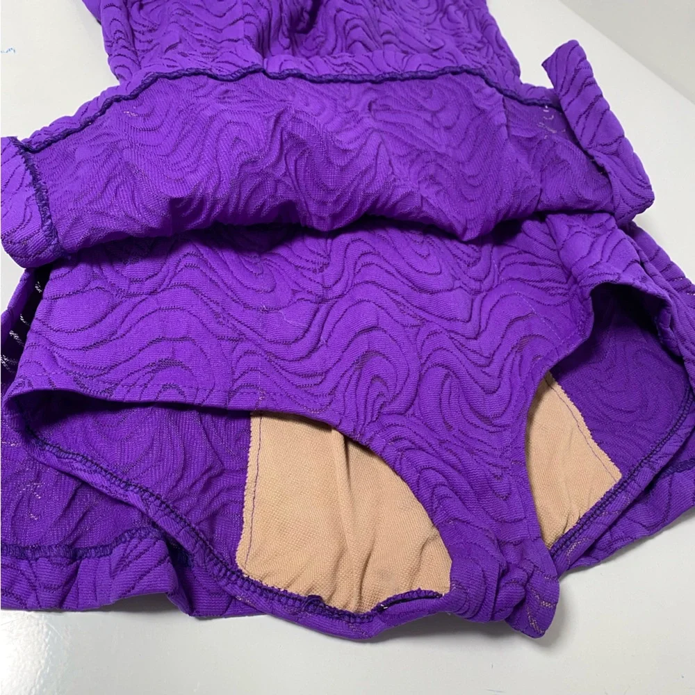 Vintage purple skirted one piece bathing suit